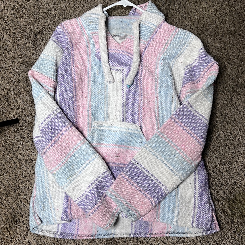 Pastel Striped Baja Hoodie - Women
